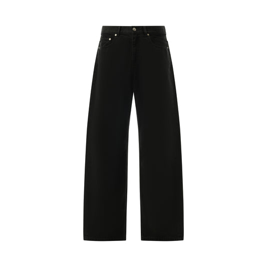 Monogram Loose Denim Pants in Black/Black