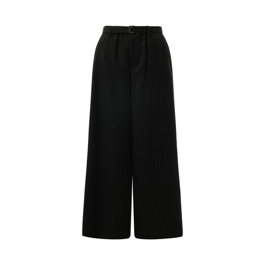 Chalk Stripe Pants in Black