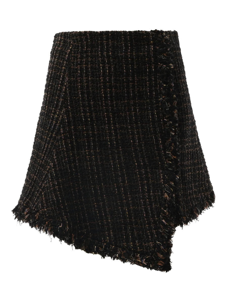 Tweed Skirt in Black/Brown