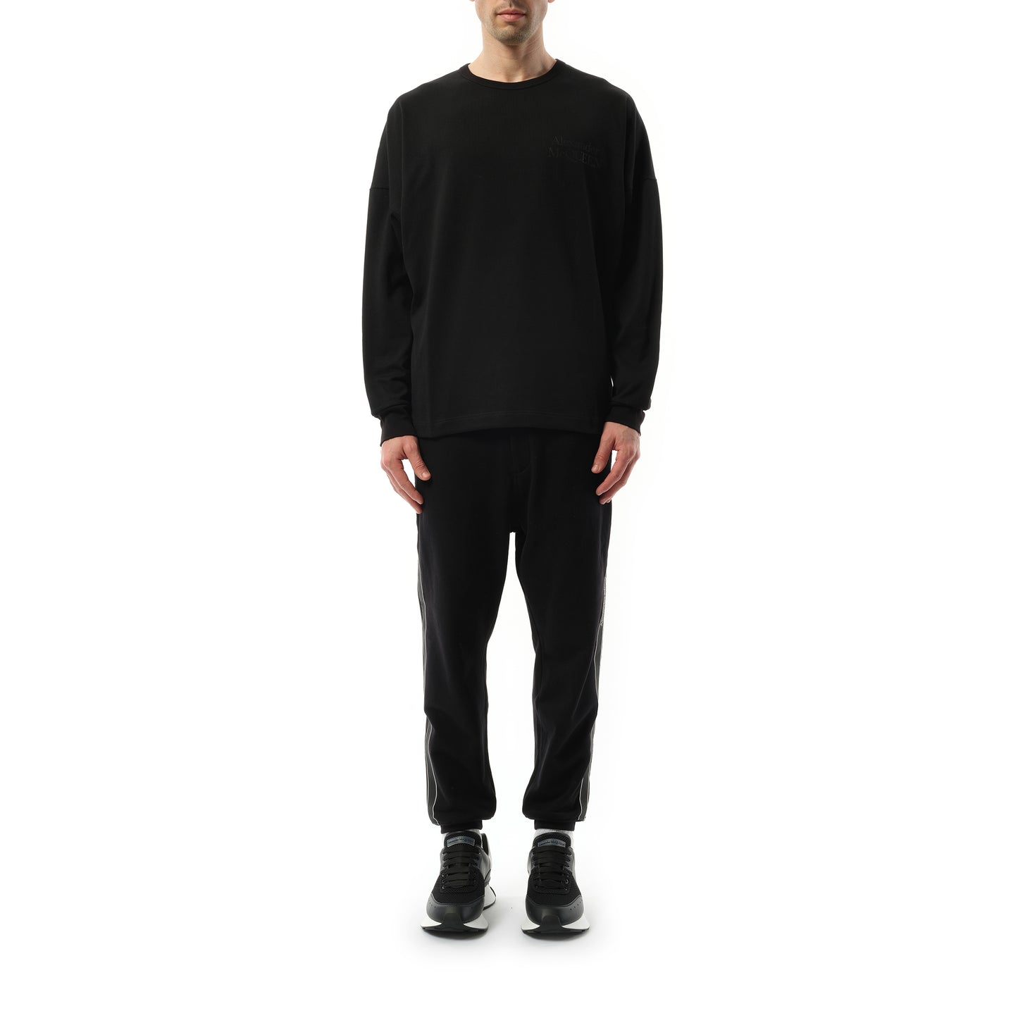 Long Sleeve Exploded Logo T-Shirt in Black/Black