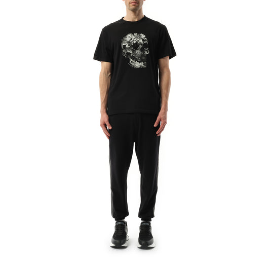 Skull Print T-Shirt in Black/Grey