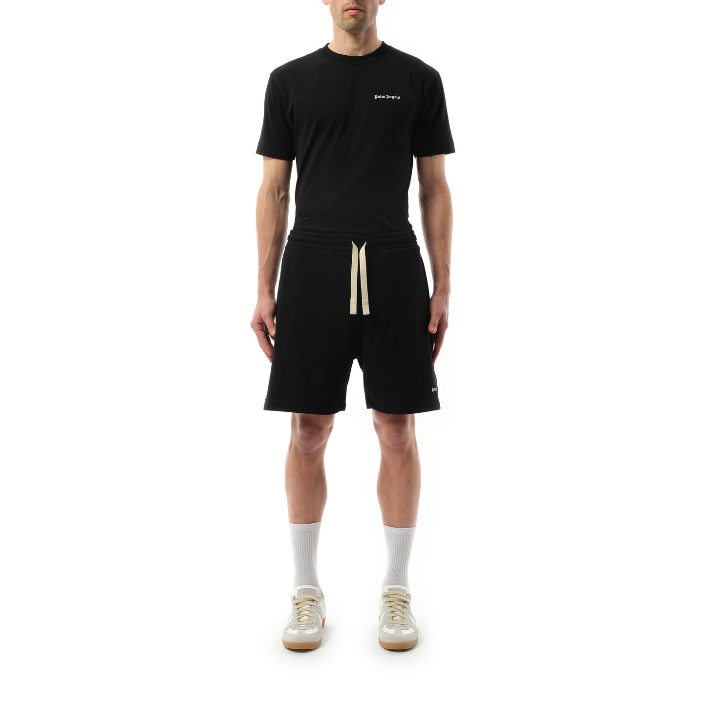 Classic Logo EMB Sweatshort in Black/Off White