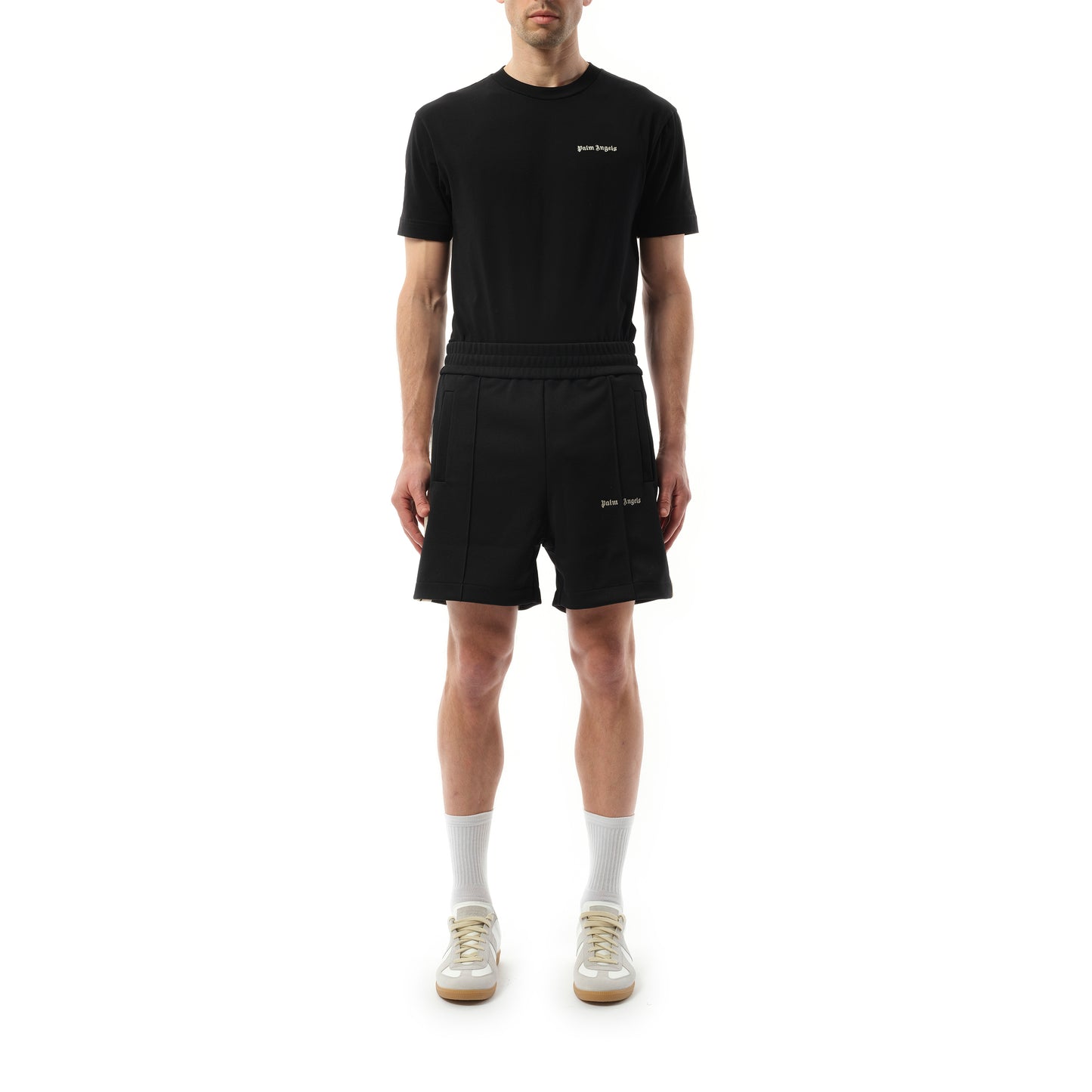 Classic Logo Track Shorts in Black/Off White