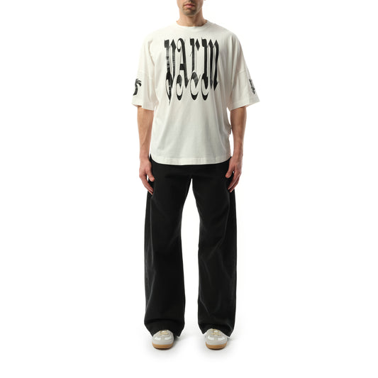 Back Gothic Palm Over T-Shirt in Off White/Black