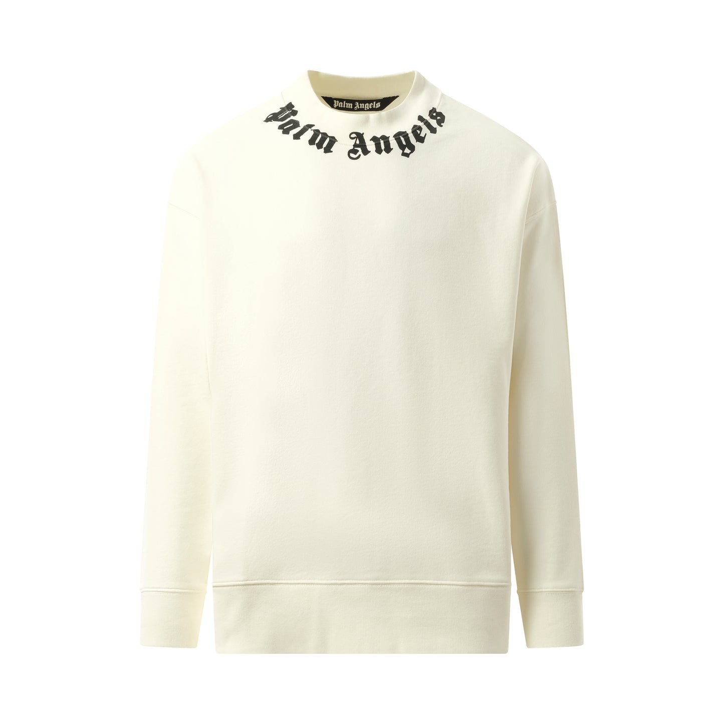 Neck Logo Crew Sweatshirt in Off White/Black