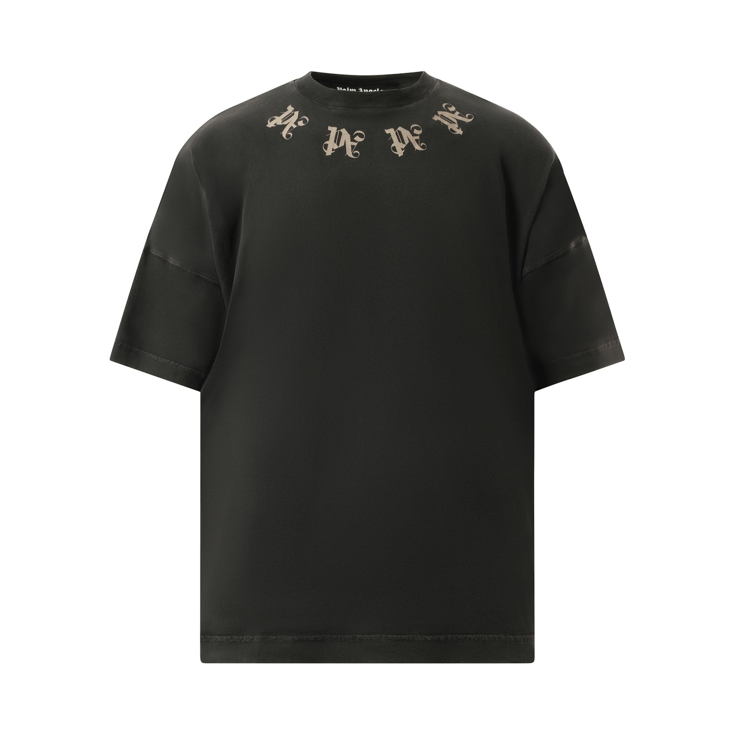 Statement Monogram Over T-Shirt in Black/Grey