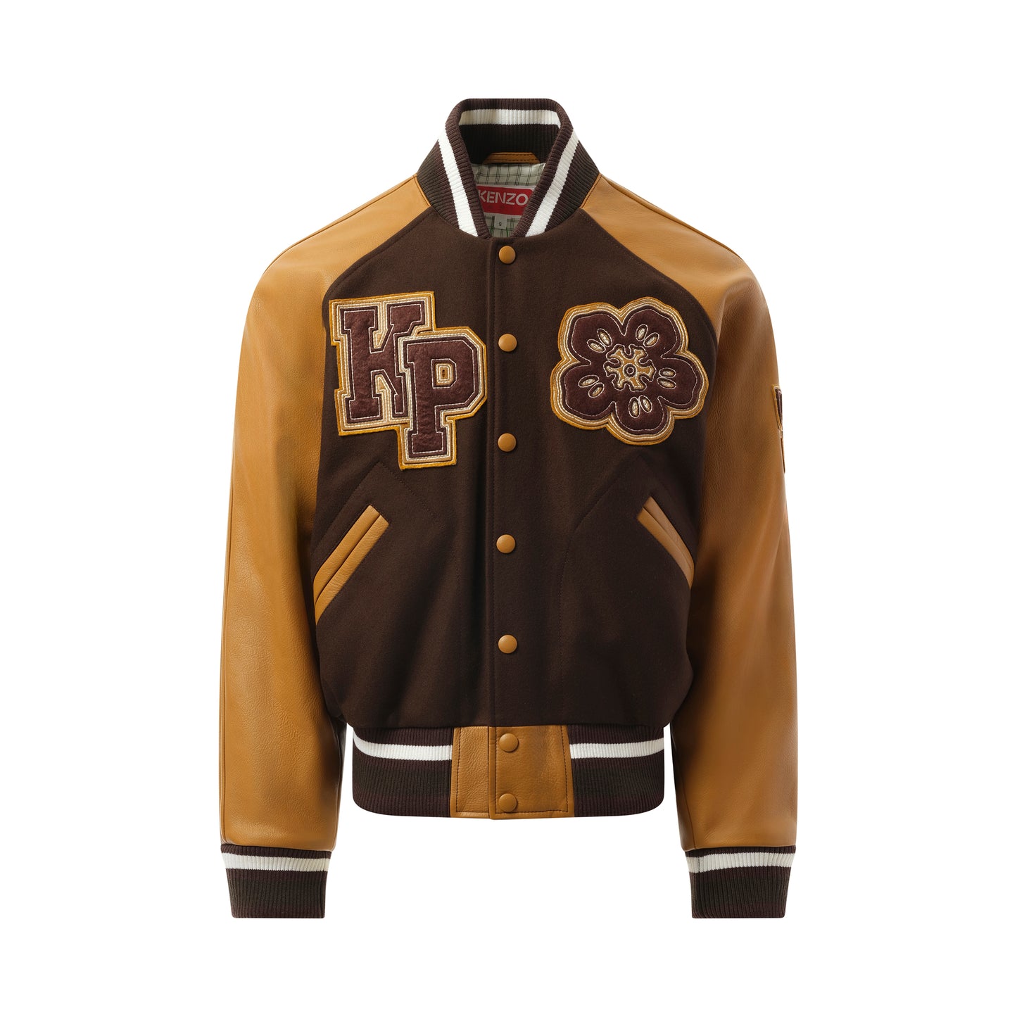 Boke Flower Varsity Jacket in Dark Brown