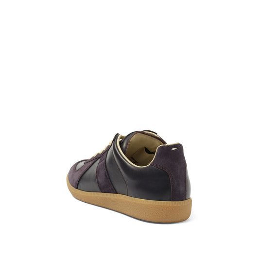 Replica Leather Sneaker in Aubergine