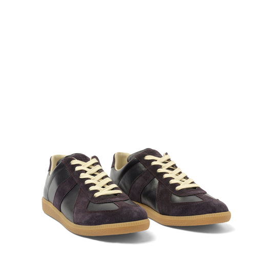 Replica Leather Sneaker in Aubergine