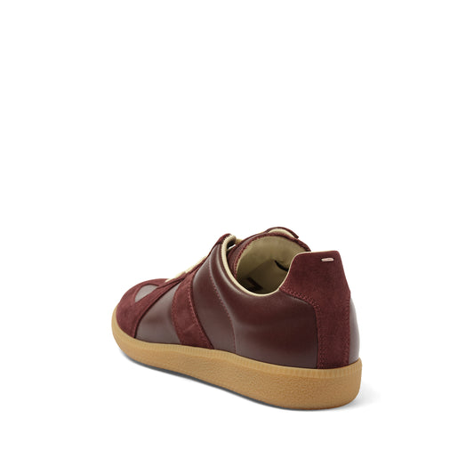 Replica Leather Sneaker in Deep Red