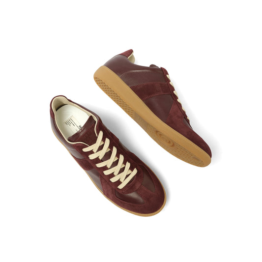 Replica Leather Sneaker in Deep Red