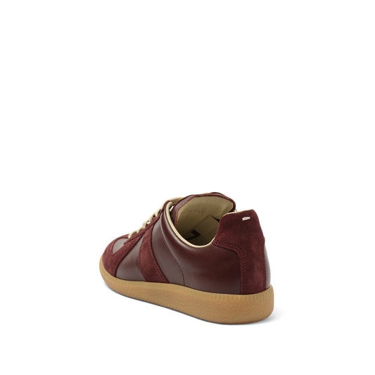 Replica Leather Sneaker in Deep Red