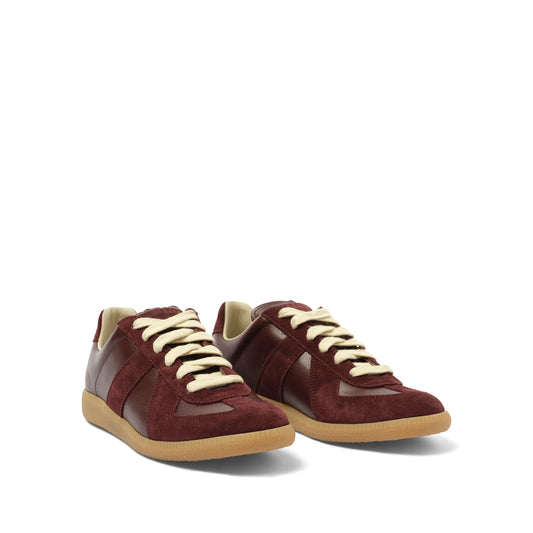 Replica Leather Sneaker in Deep Red