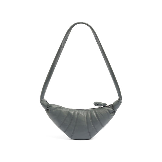 Lambskin Small Croissant Bag in Asphalt