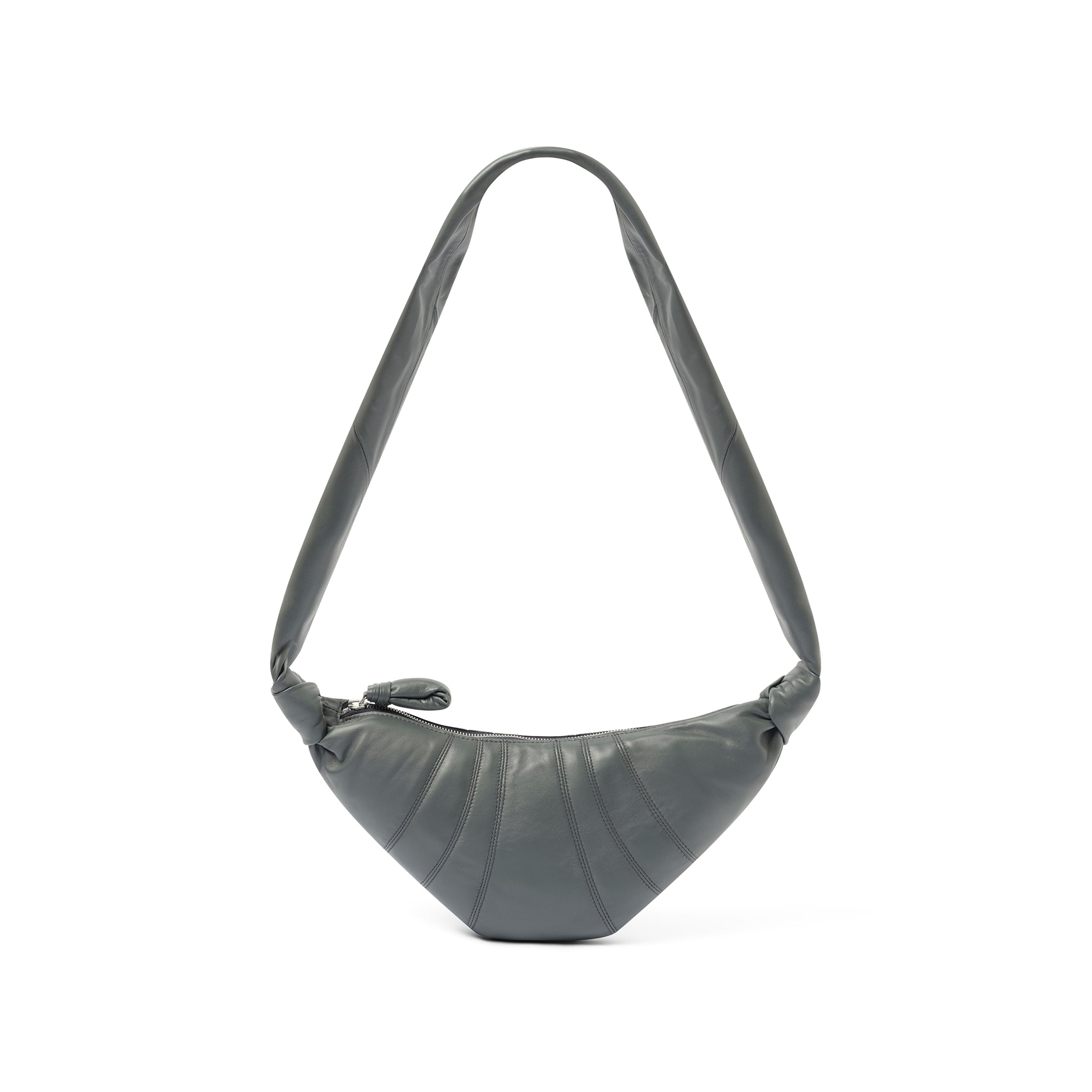 Lambskin Small Croissant Bag in Asphalt