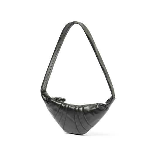 Lambskin Small Croissant Bag in Black