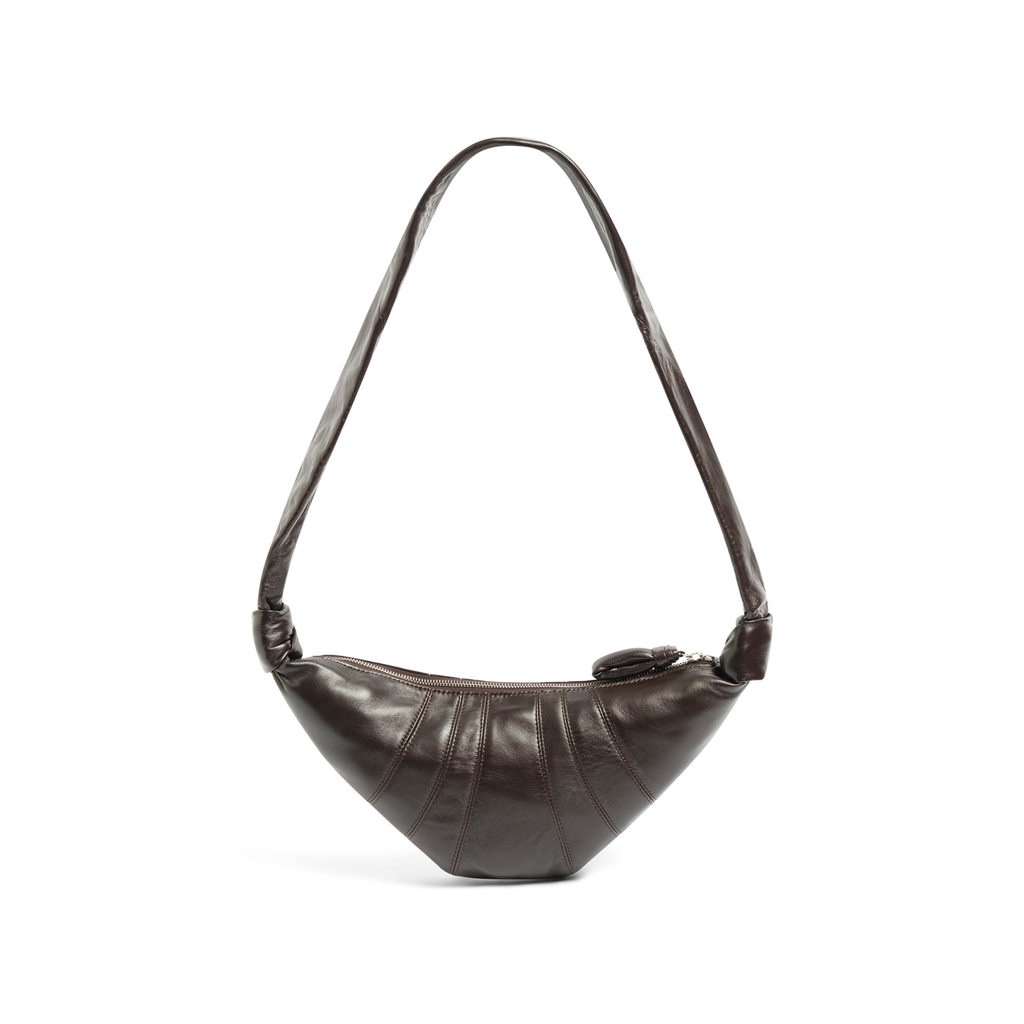 Lambskin Small Croissant Bag in Dark Chocolate