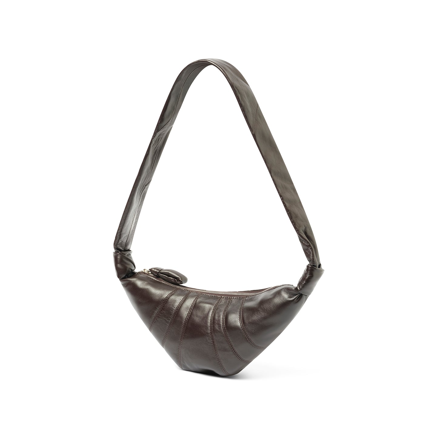 Lambskin Small Croissant Bag in Dark Chocolate