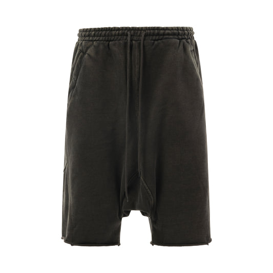 Heavy Drop Shorts in Washed Black