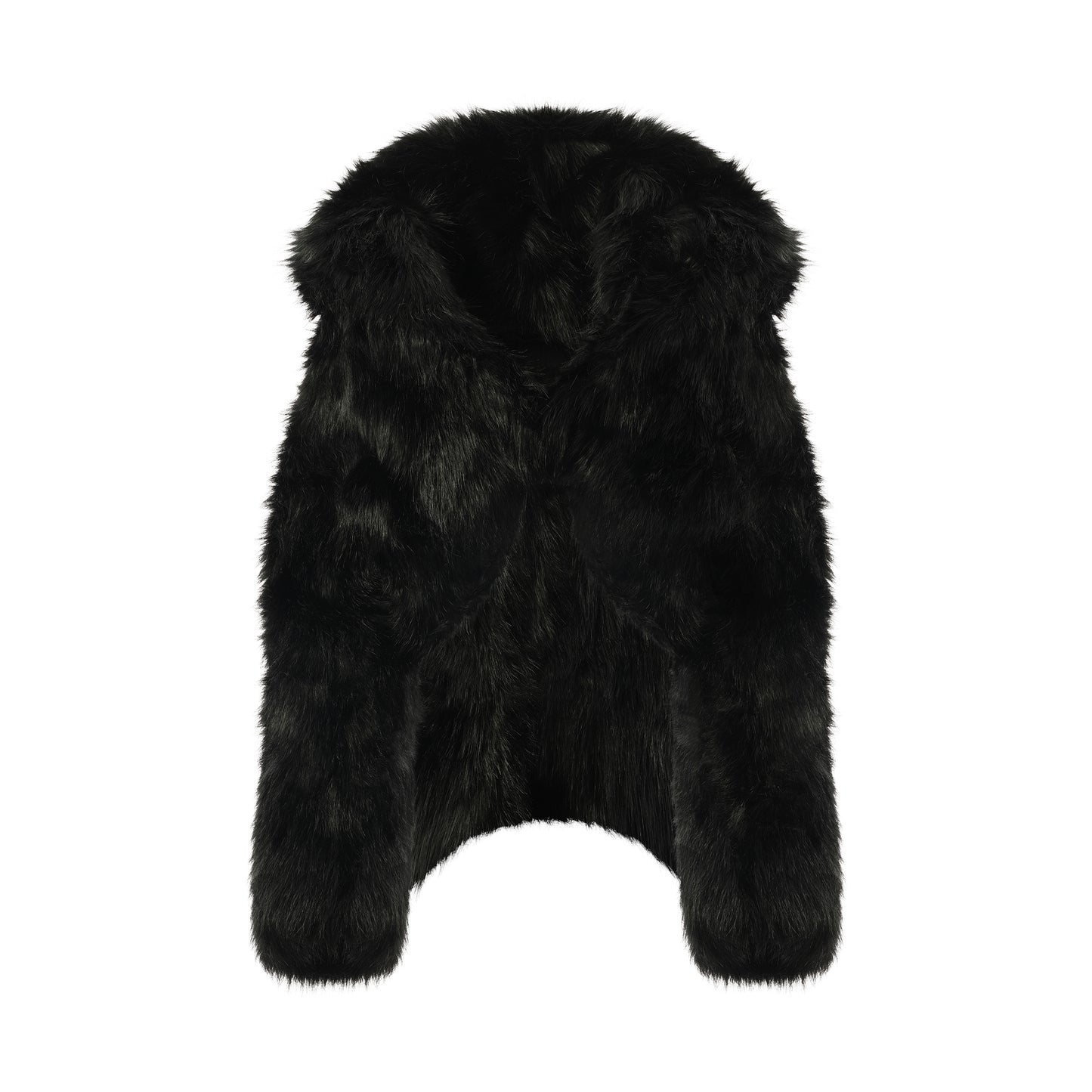 Vicinity Fur Cropped Jacket in Black