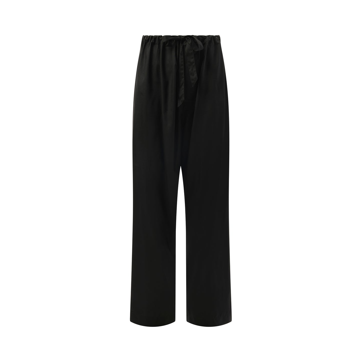 Silk Popeline Pants in Black