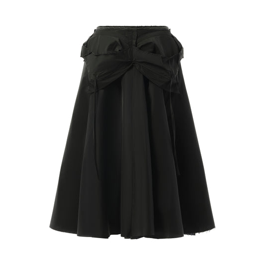 Poly Taffeta Midi Skirt in Black