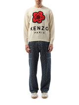 Knit Boke Flower Placed Sweater in Off White