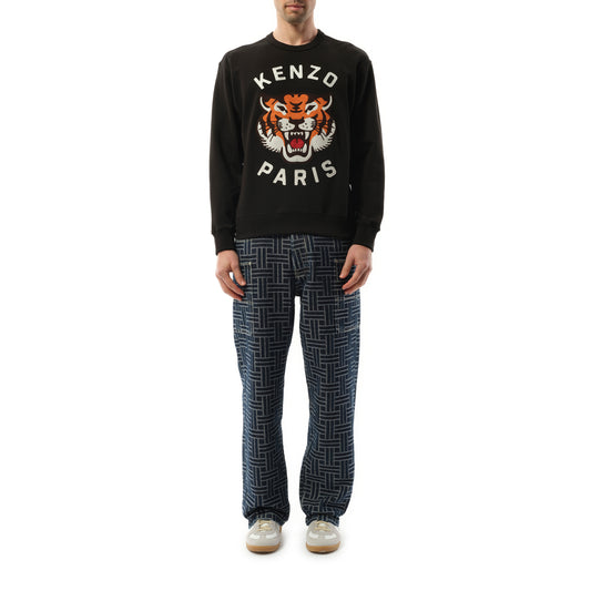 Lucky Tiger Oversize Sweatshirt in Black