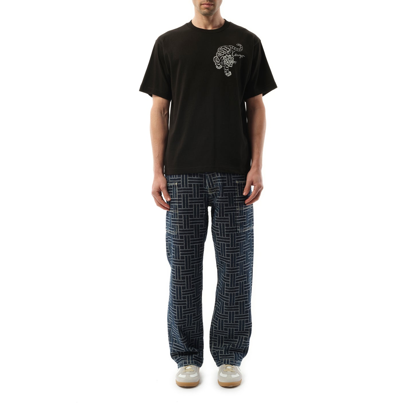 Gots Star Tiger Embroidered Oversize T-Shirt in Black