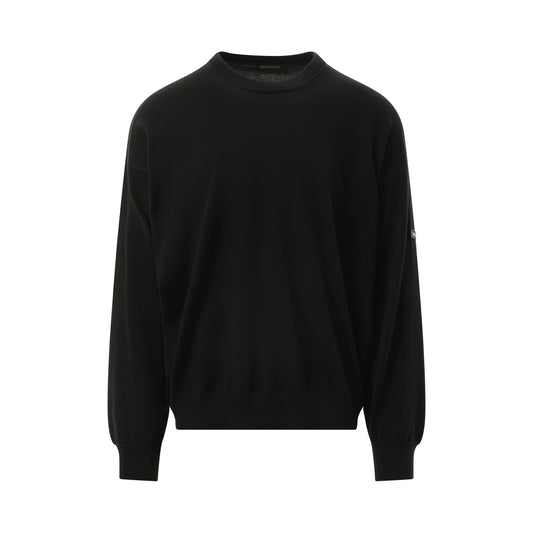 Rubber Patch Knit Sweater in Black