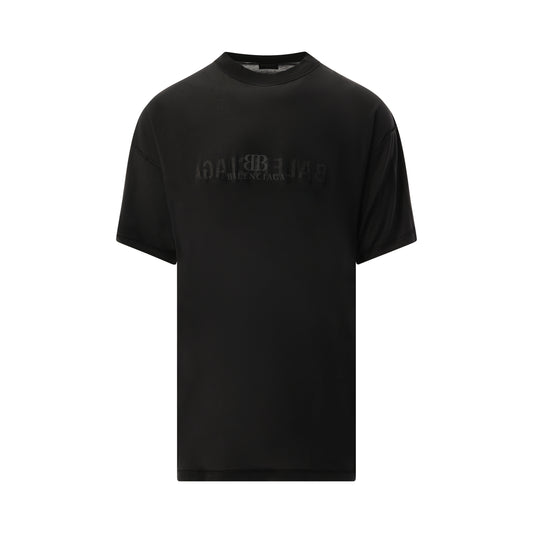 Inside Out Print T-Shirt in Faded Black