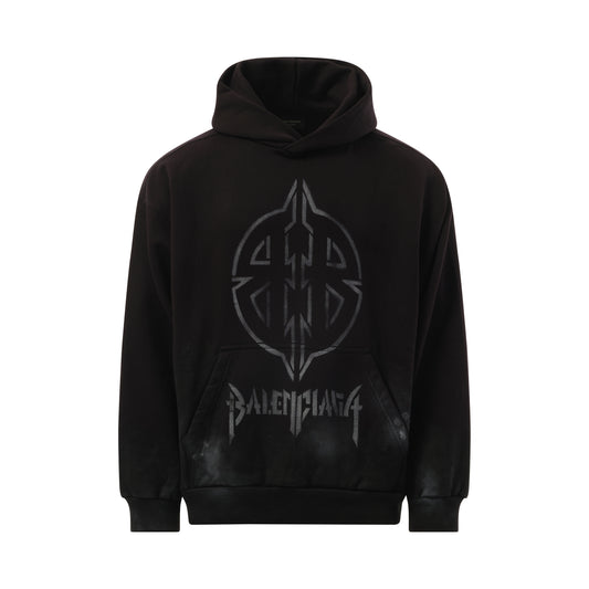 BB Logo Painted Hoodie in Black