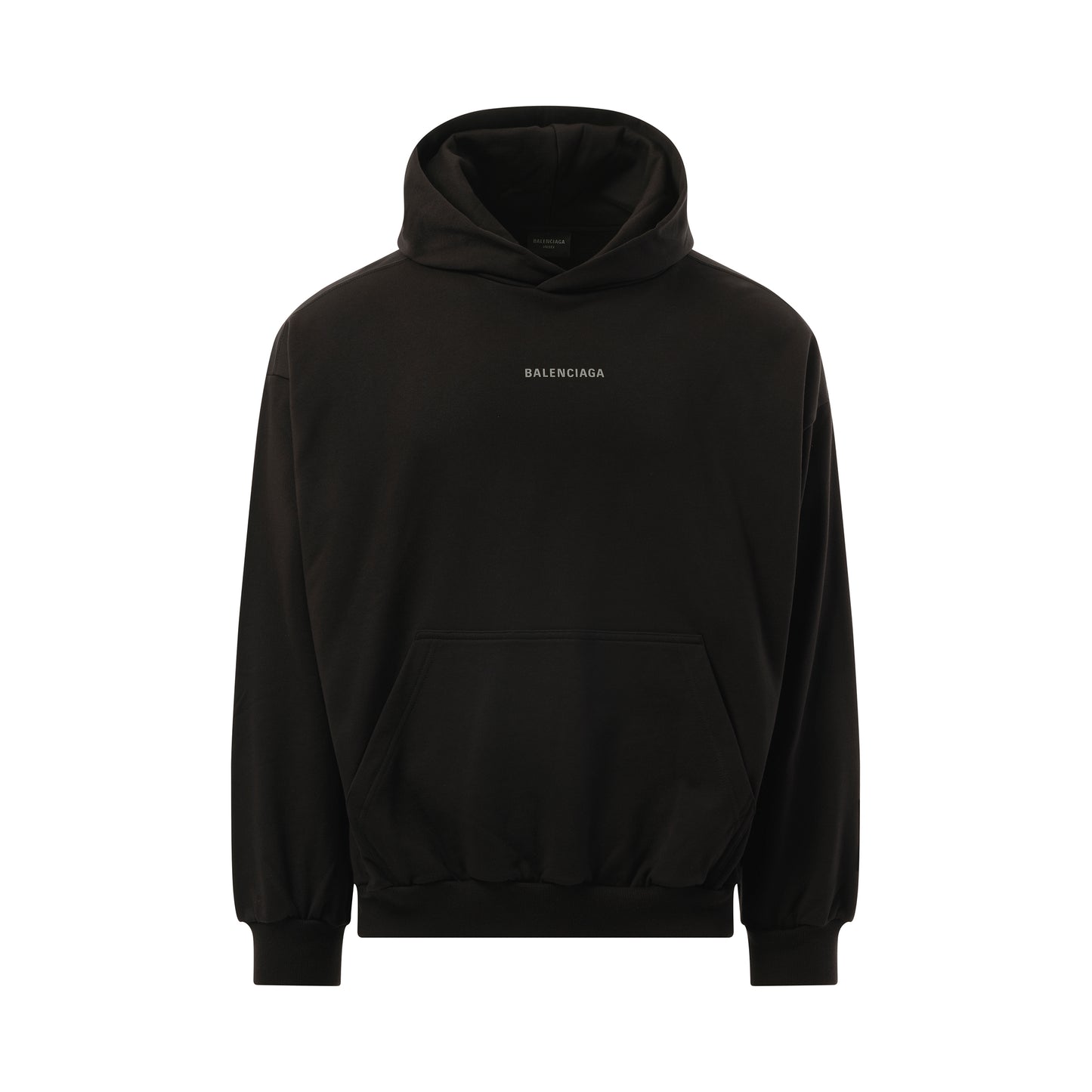 Reflective Logo Medium Fit Hoodie in Faded Black