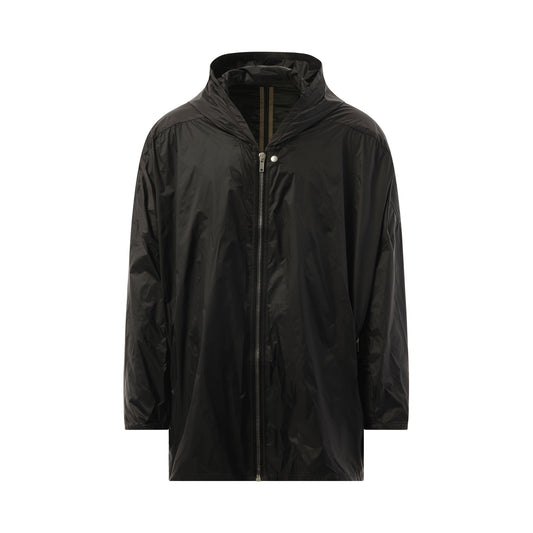 Hooded Nylon Peter Jacket in Black