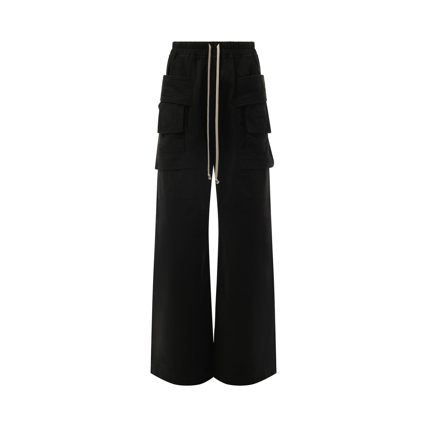 Creatch Cargo Wide Drawstring Pants in Black