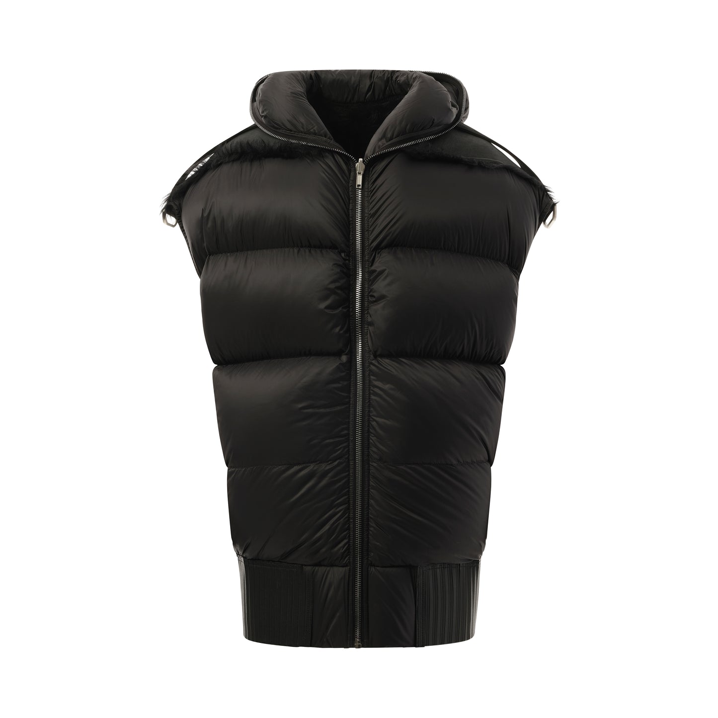 Lido Sleeveless Puffer Hoodie in Black