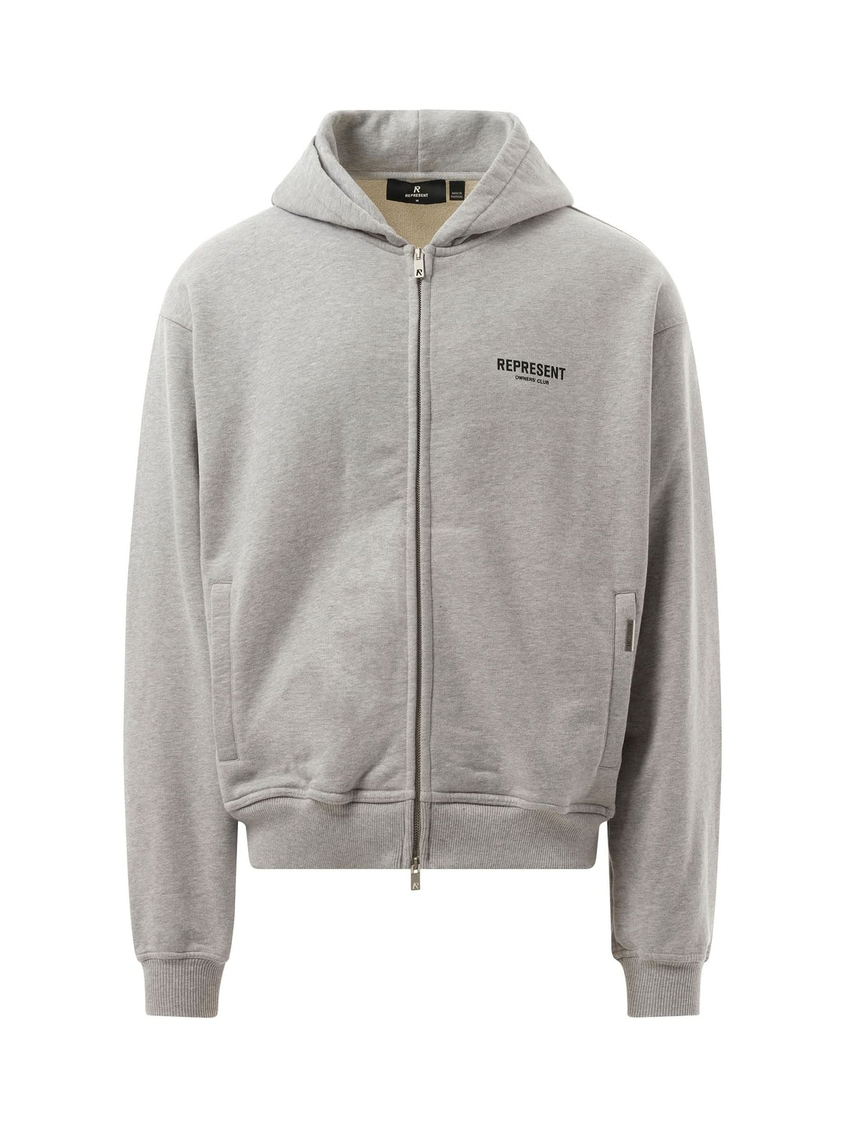 Represent Represent Owners Club Zip Hoodie in Ash Grey/Black
