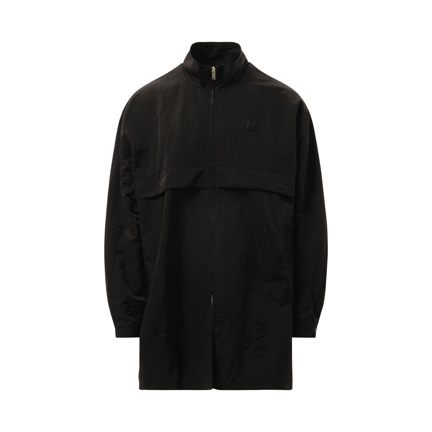 Nylon Track Jacket in Jet Black