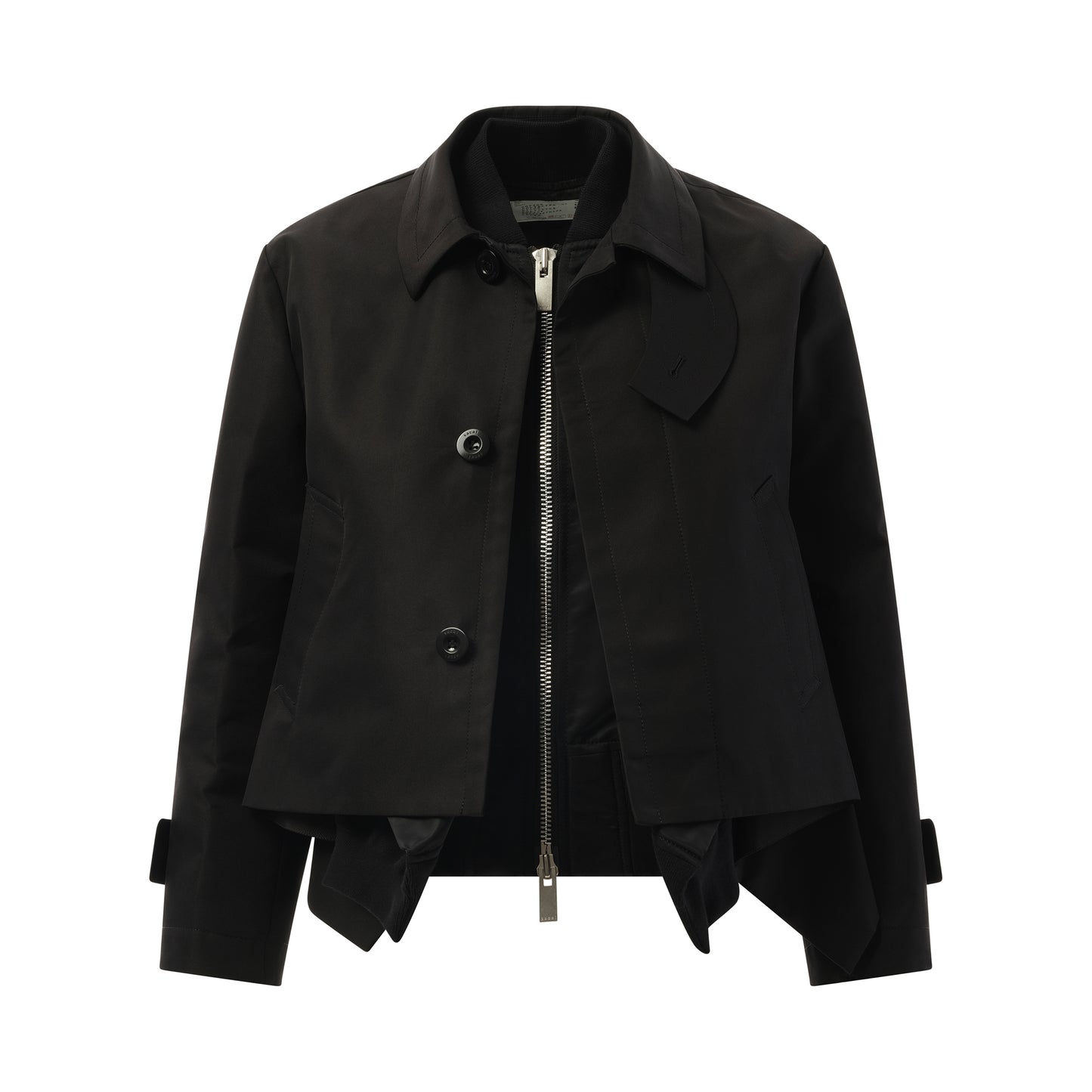 Cotton Gabardine x Nylon Twill Blouson in Black