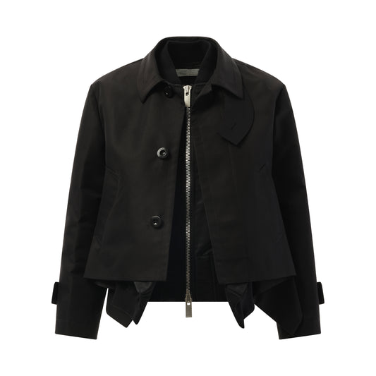 Cotton Gabardine x Nylon Twill Blouson in Black