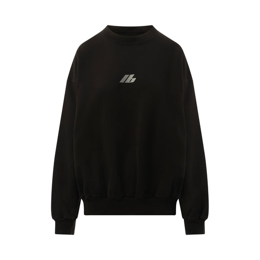 Activewear Logo Medium Fit Sweatshirt in Faded Black