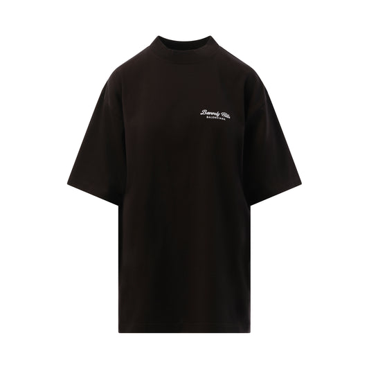 Beverly Hills Medium Fit T-Shirt in Washed Black