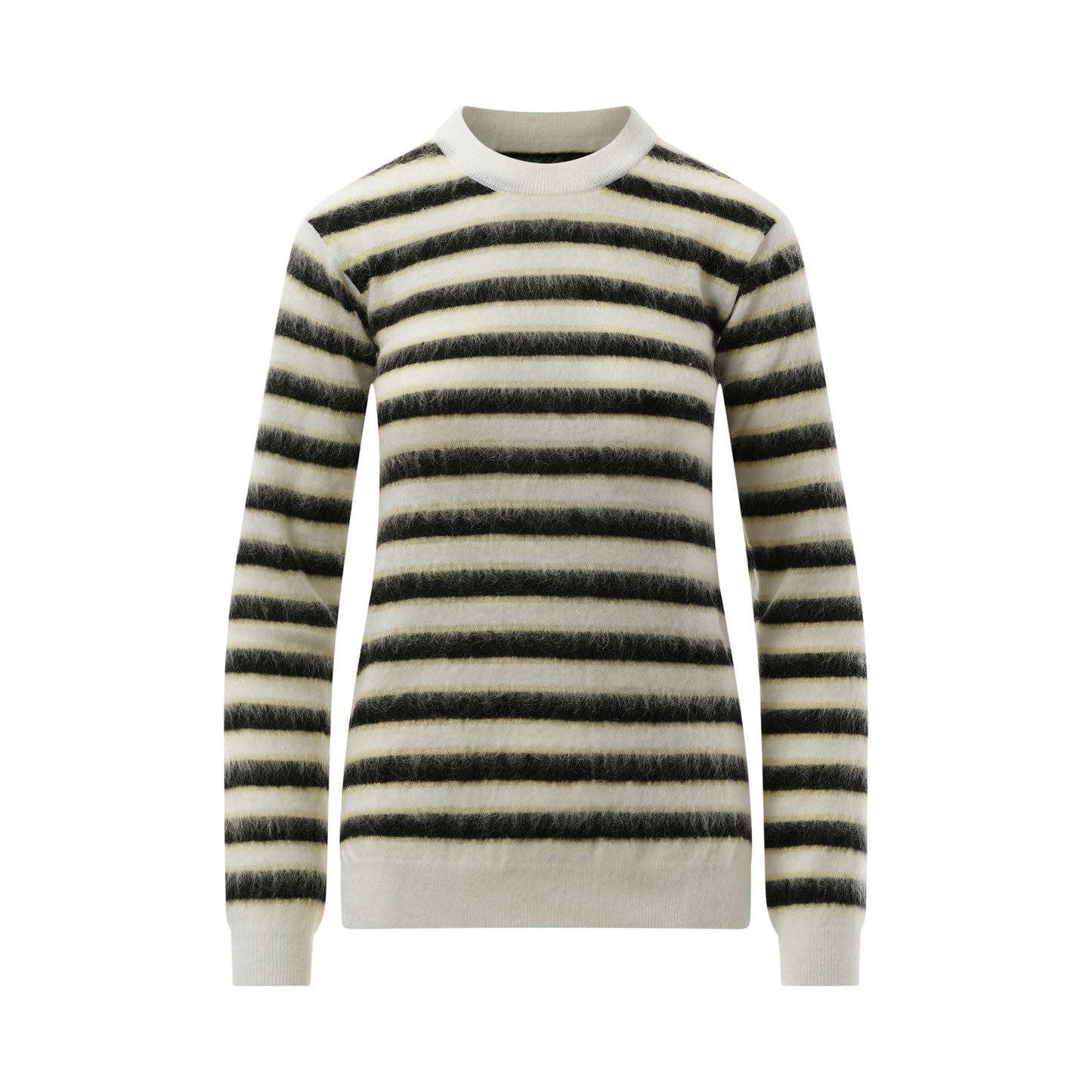 Mohair Stripe Sweater in Light Alabaster