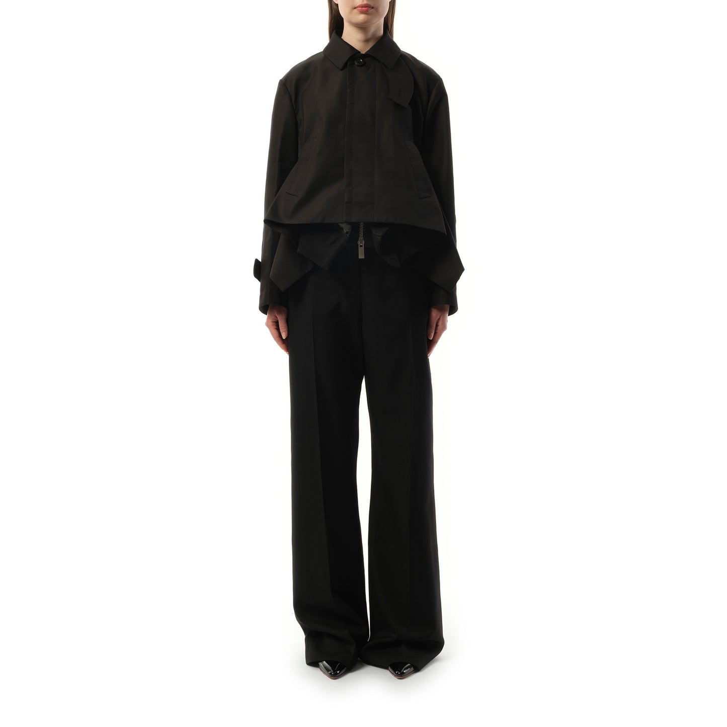 Cotton Gabardine x Nylon Twill Blouson in Black