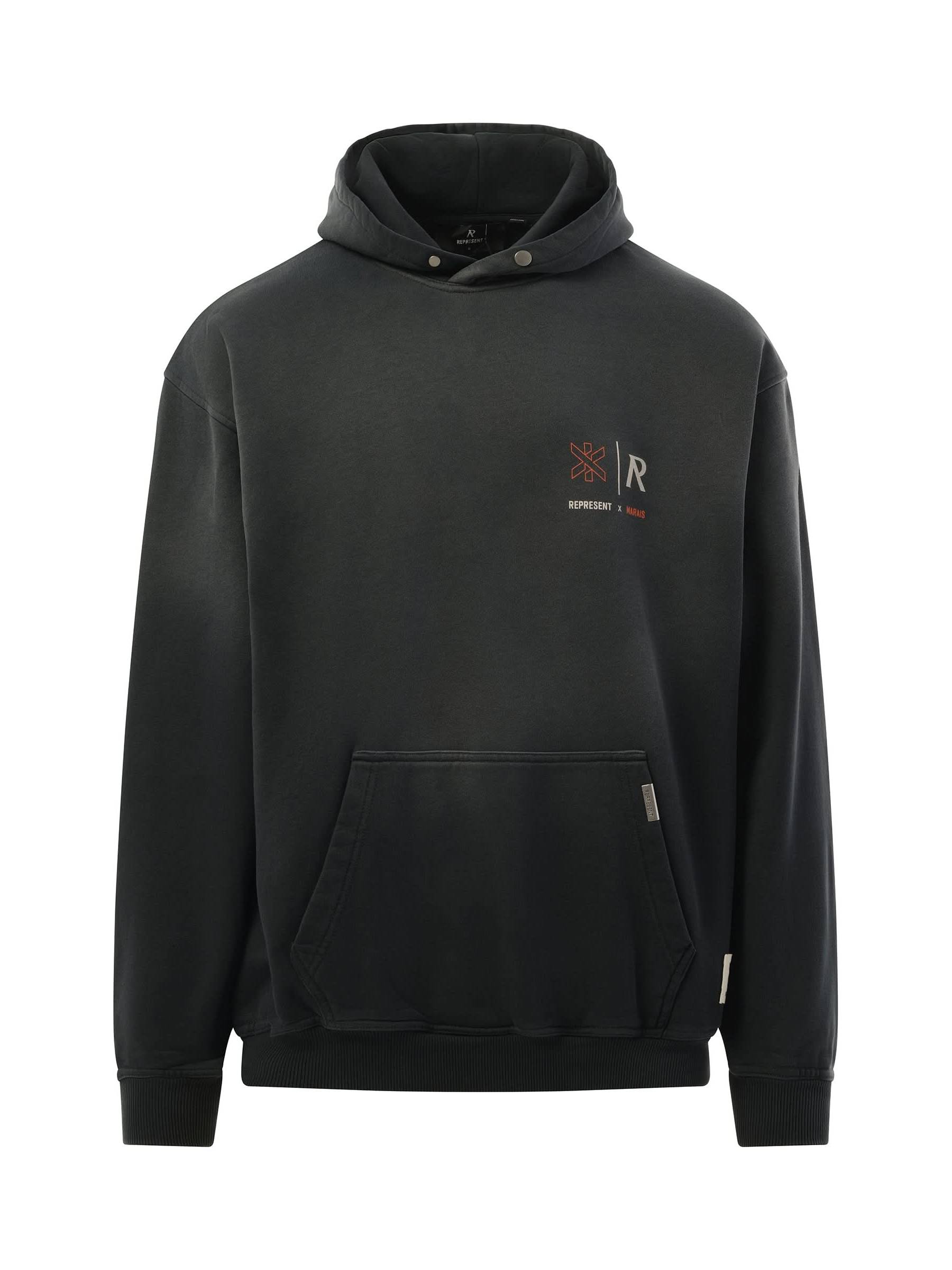 Represent x Marais 로고 락업 후디