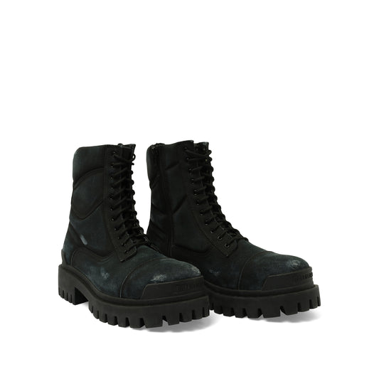 Combat Strike Canvas Boots in Black