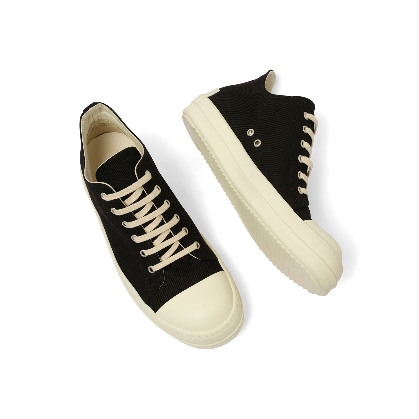 Denim Low Sneaks in Black/Milk