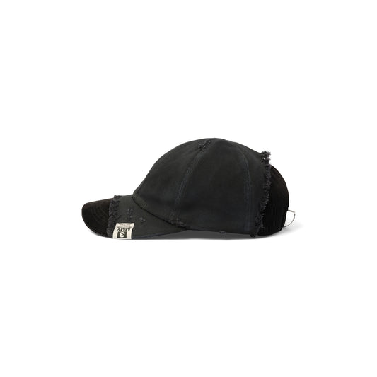 Crushed Detail Cap in Black