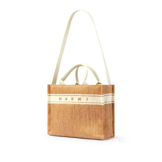 Small Logo Basket in Ecru/White