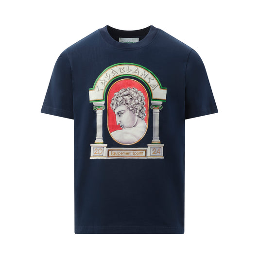 Medal Printed T-Shirt in Navy